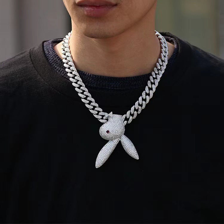 Upside Down Bunny Playboi Carti-Inspired Pendant Necklace Rapper Chain