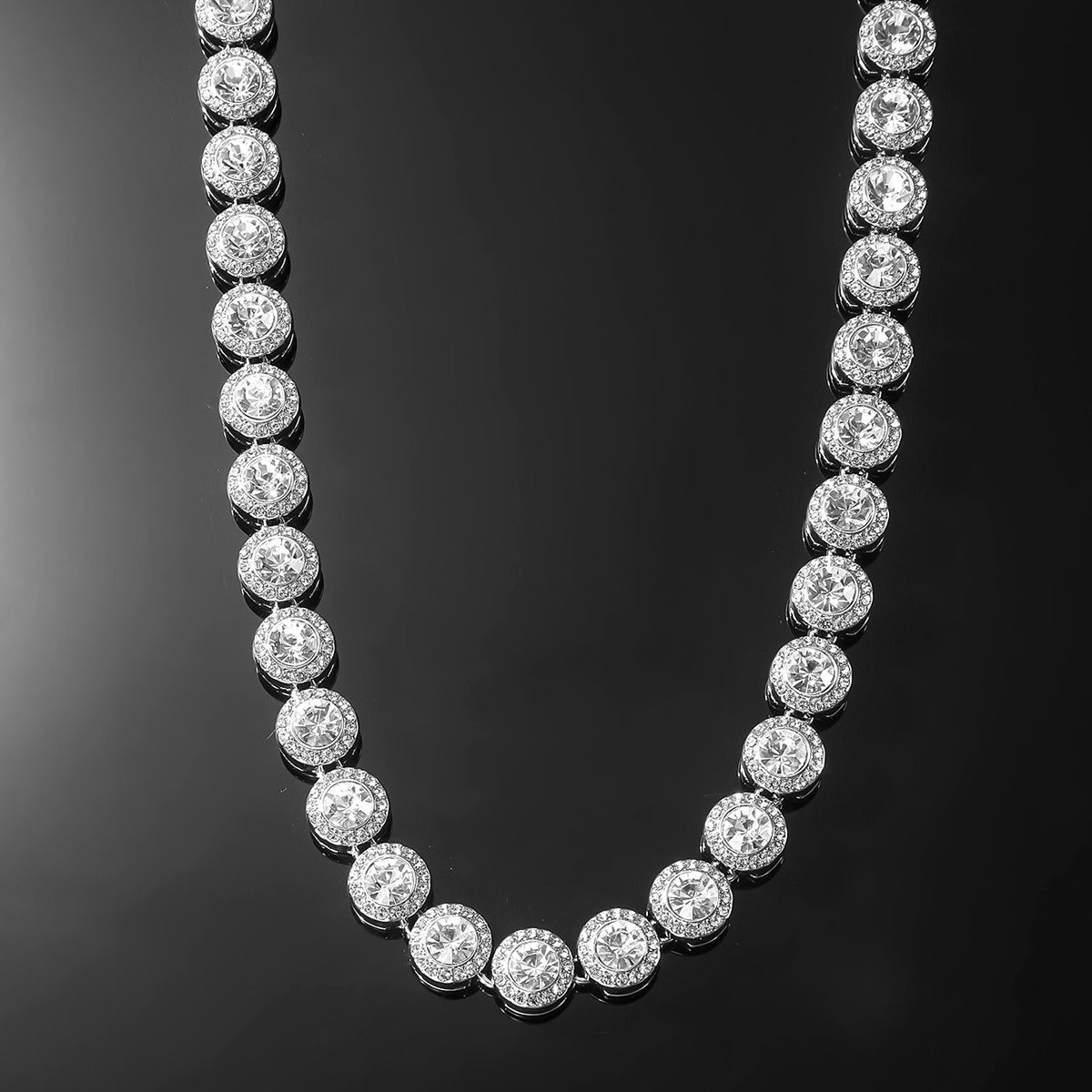 Oval Cut Micro Pave Tennis Link Travis Rapper Choker Chain