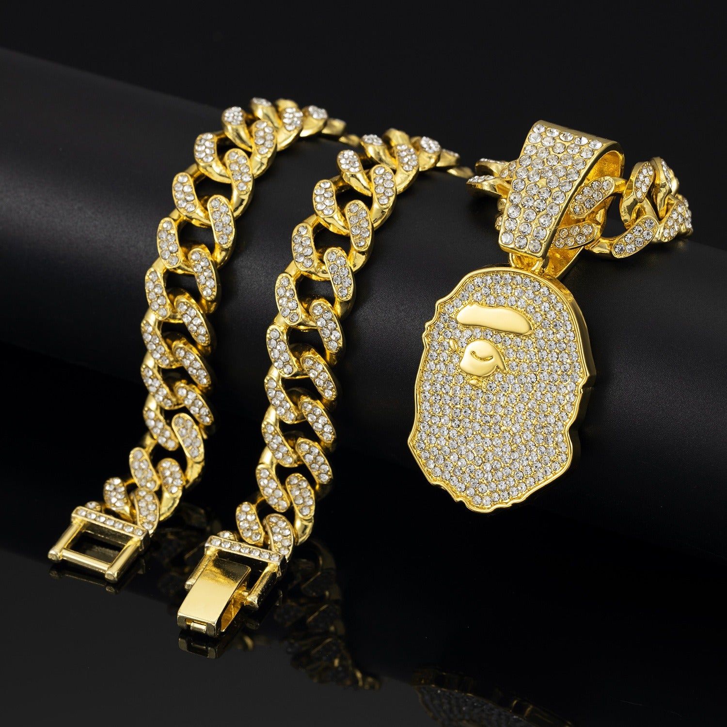 BG BAPE-Inspired Pendant Necklace Rapper Chain