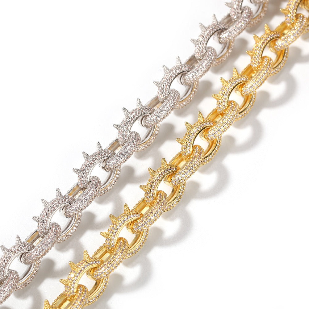 Playboi Carti-Inspired Spiked Links Necklace Rapper Chain