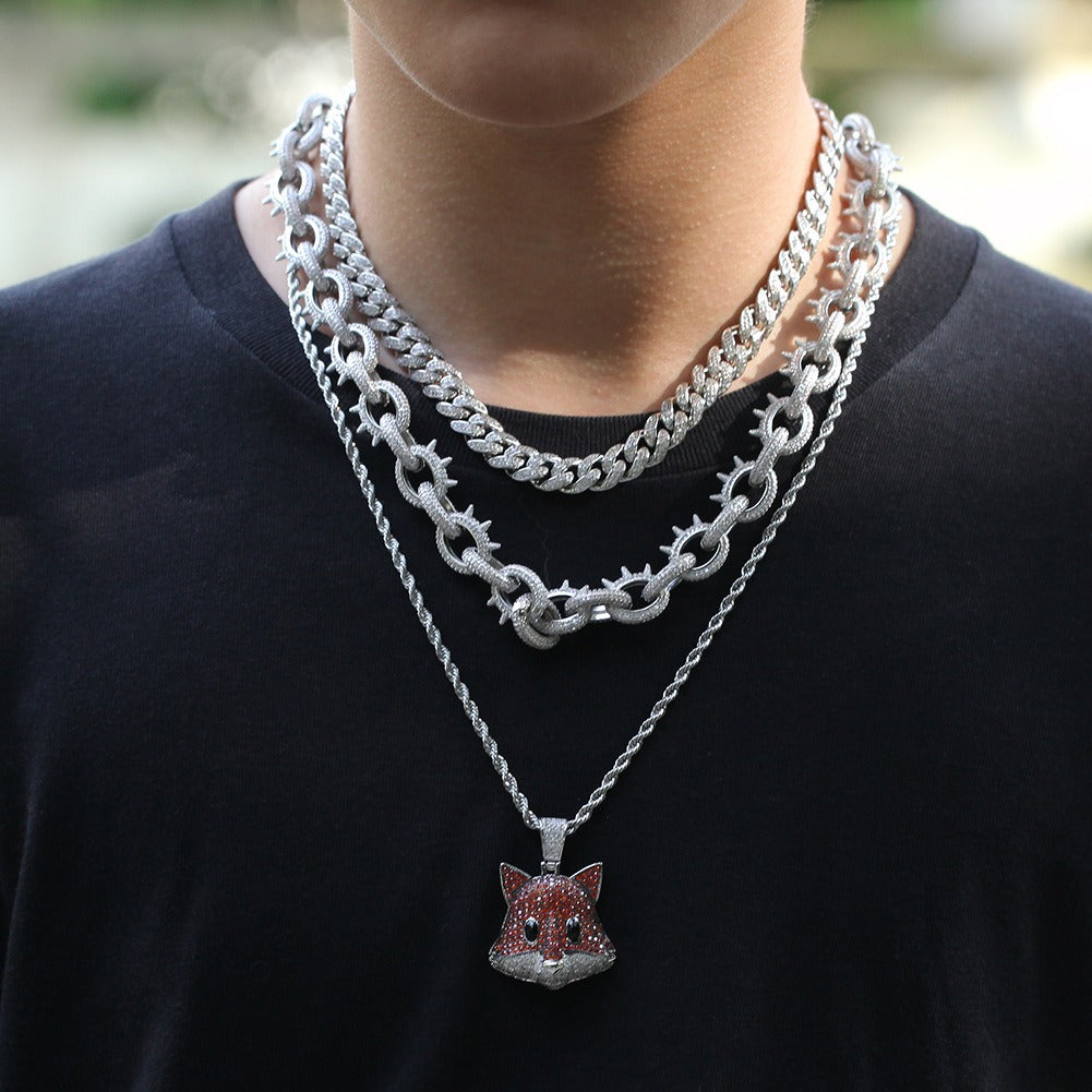 Playboi Carti-Inspired Spiked Links Necklace Rapper Chain