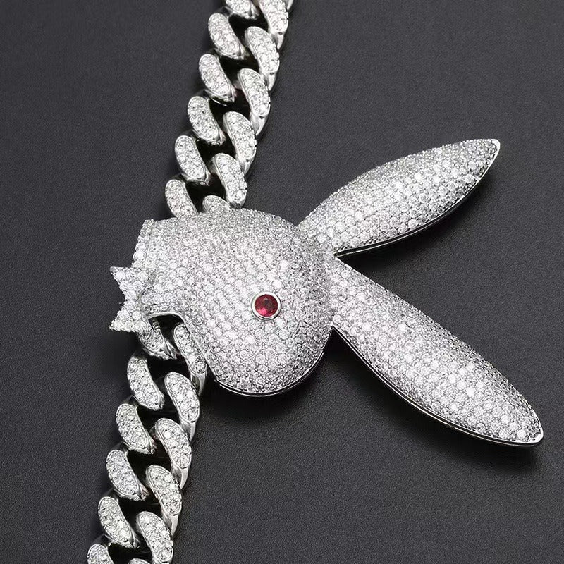 Upside Down Bunny Playboi Carti-Inspired Pendant Necklace Rapper Chain
