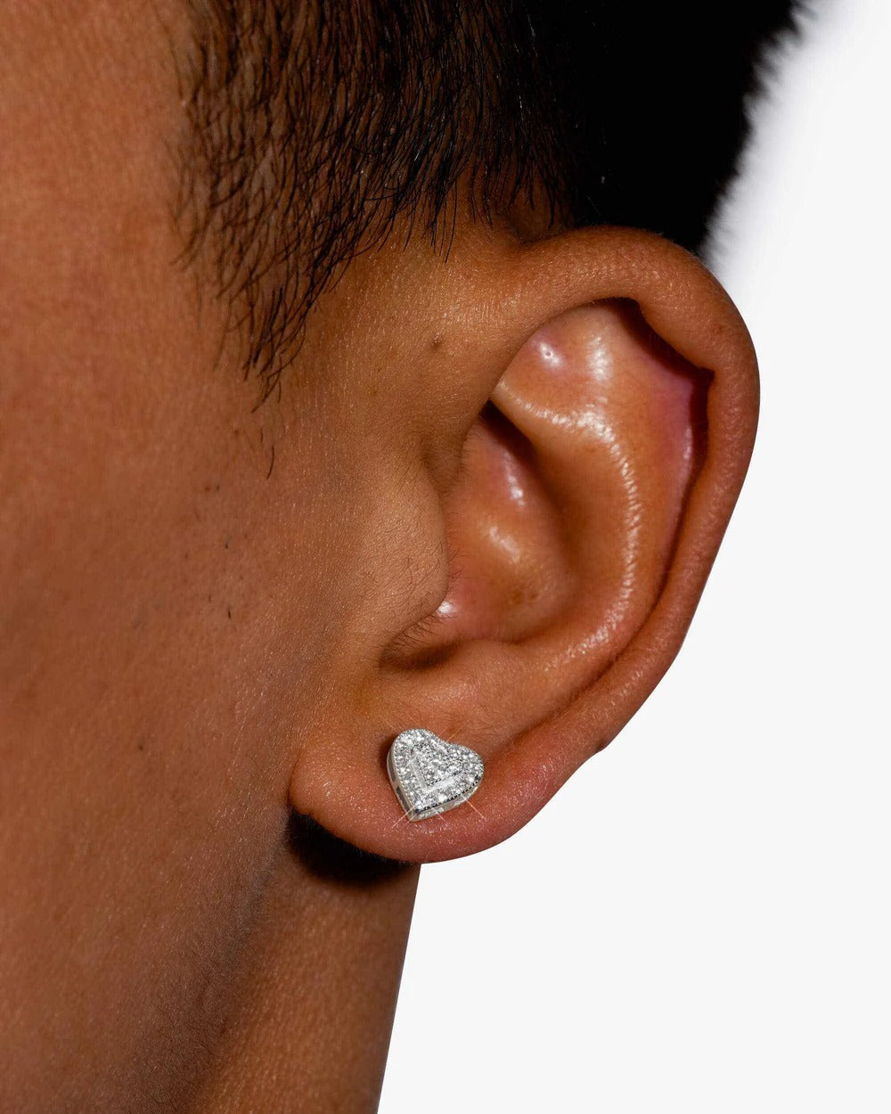 8MM Heart VVS Moissanite Stud Earrings