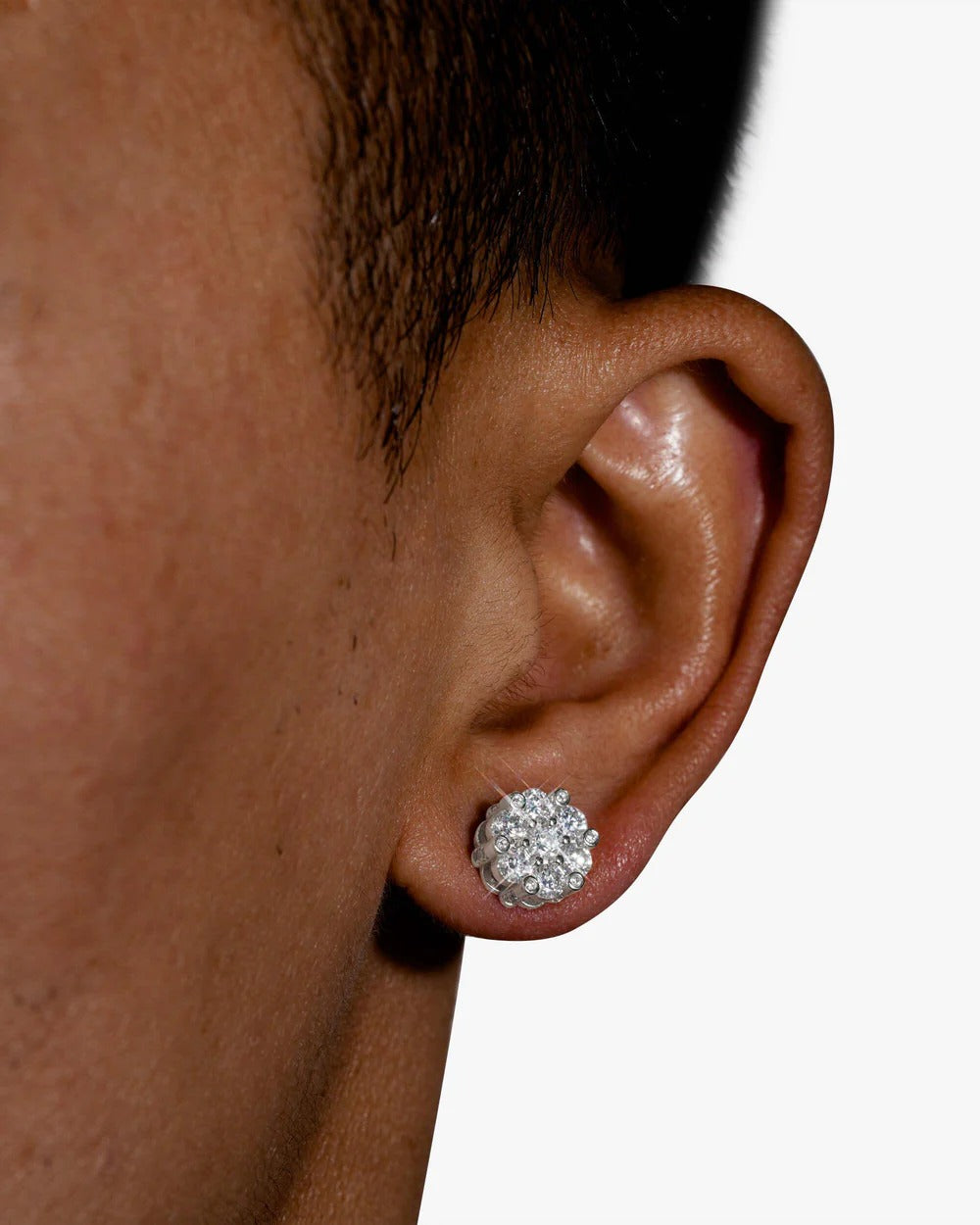 10MM Flower Head VVS Moissanite Stud Earrings