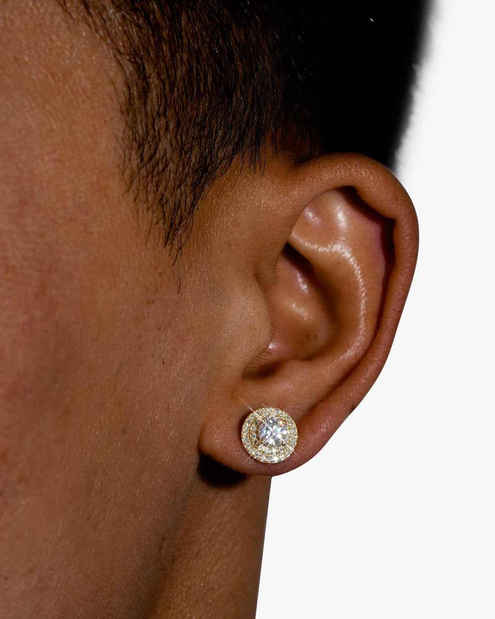 11MM Double Halo VVS Moissanite Stud Earrings