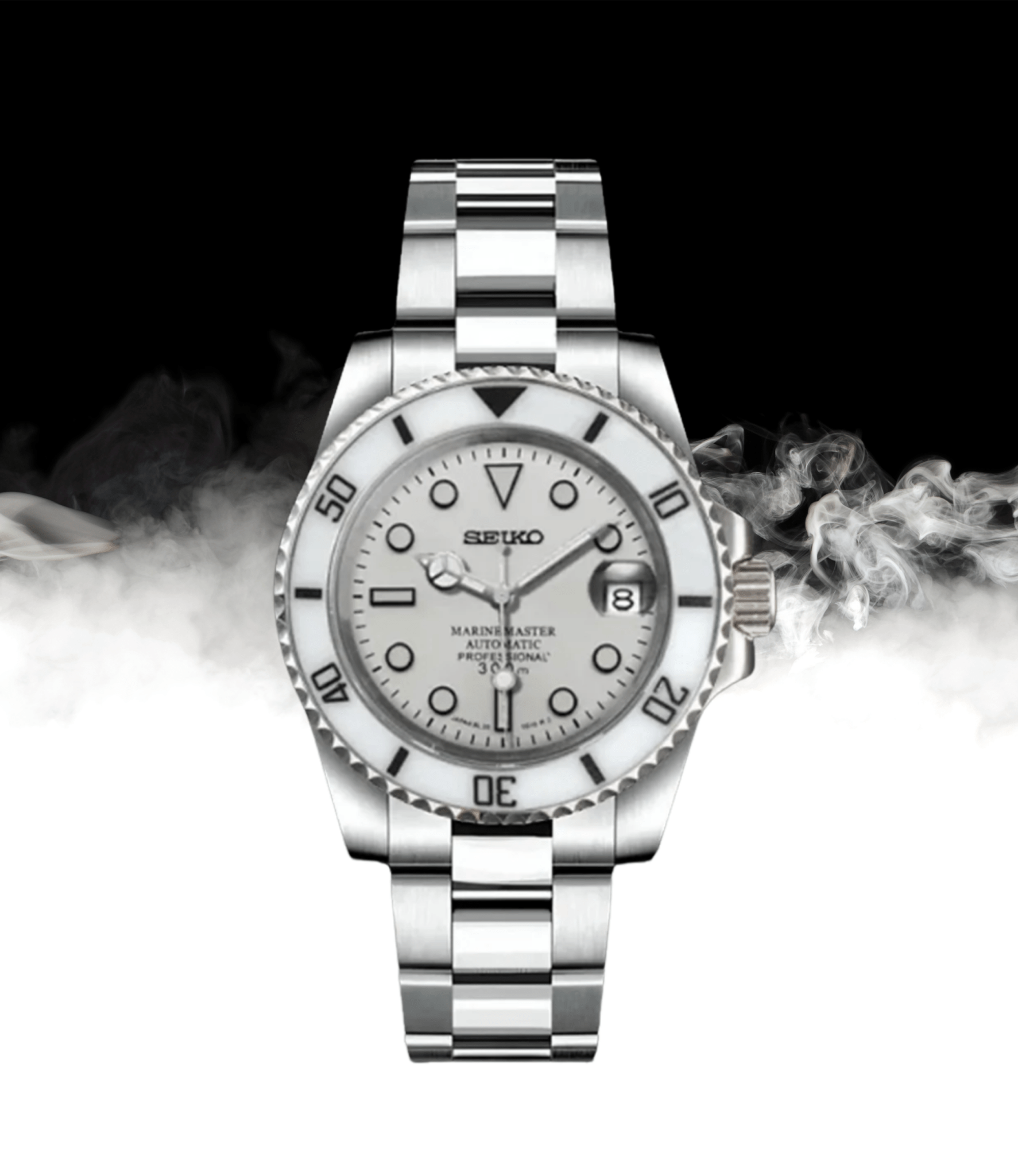 SEIKO MOD SUBMARINER | WHITE STEEL
