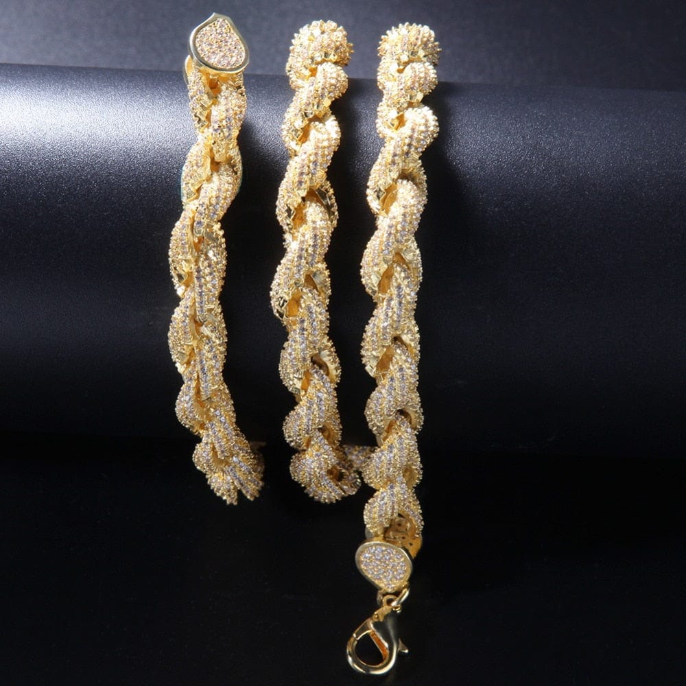 VVS Jewelry hip hop jewelry 8mm Fully Iced Premium Thick Rope Chain