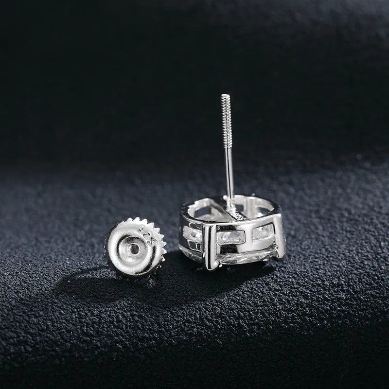 VVS Jewelry hip hop jewelry 925 Sterling Silver Moissanite Asscher Cut Solitaire Stud Earrings