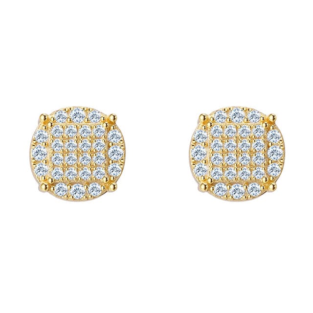 VVS Jewelry hip hop jewelry Gold color 925 Silver Moissanite Iced Stud Earrings