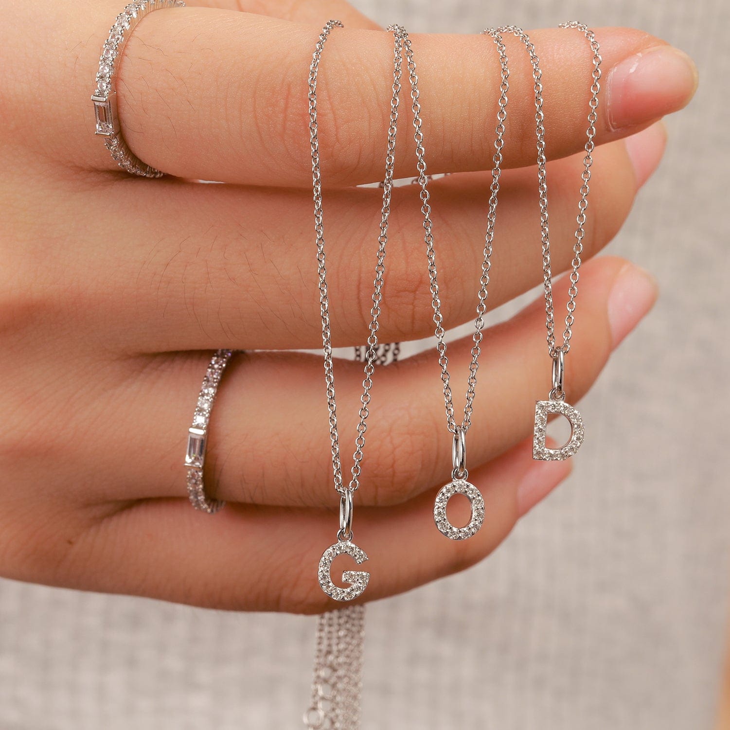 VVS Jewelry hip hop jewelry Moissanite Iced Sterling Silver Letter Pendant Necklace