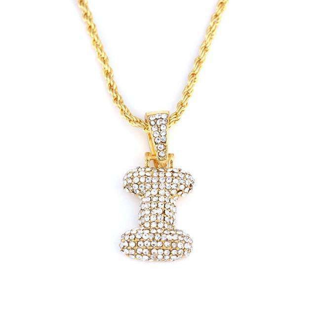 VVS Jewelry hip hop jewelry necklaces I Custom Bubble Letter Necklace