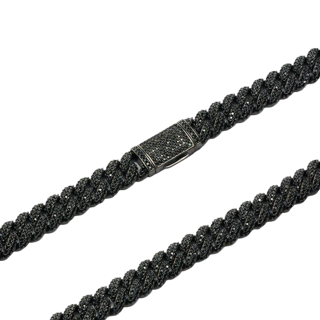 Iced Cuban Chain (Black) - 10mm