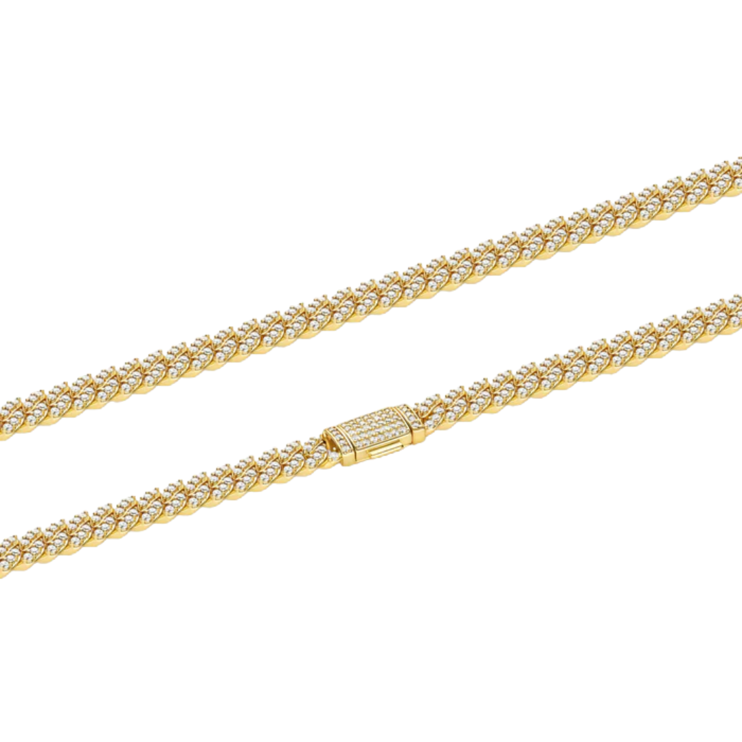 8mm Iced Out Gold Cuban Chain