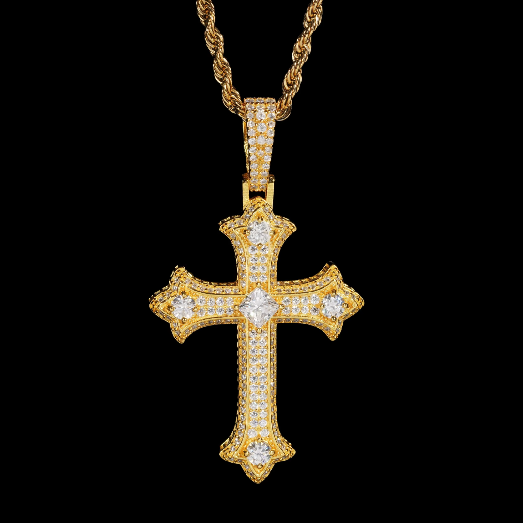 Iced Out Moissanite Cross Pendant