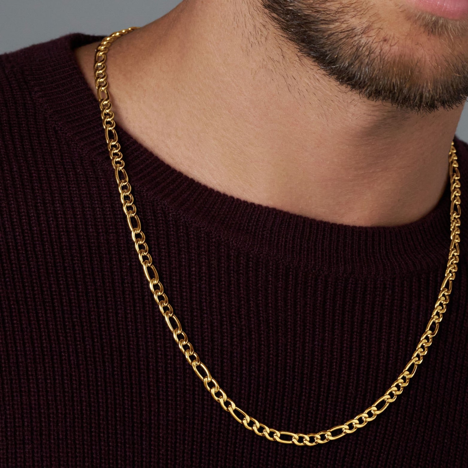 5mm Gold Figaro Link Chain