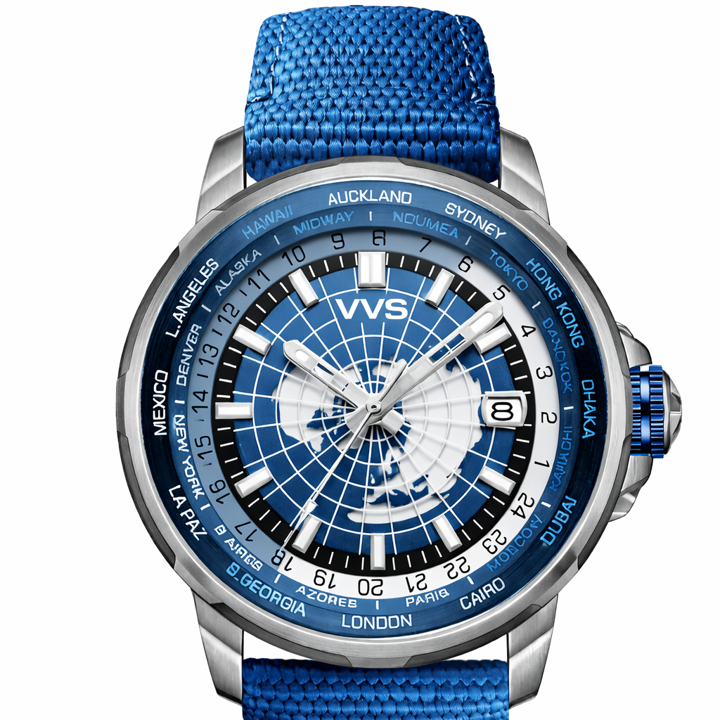 The VVS Voyager Earth GMT Mechanical Watch