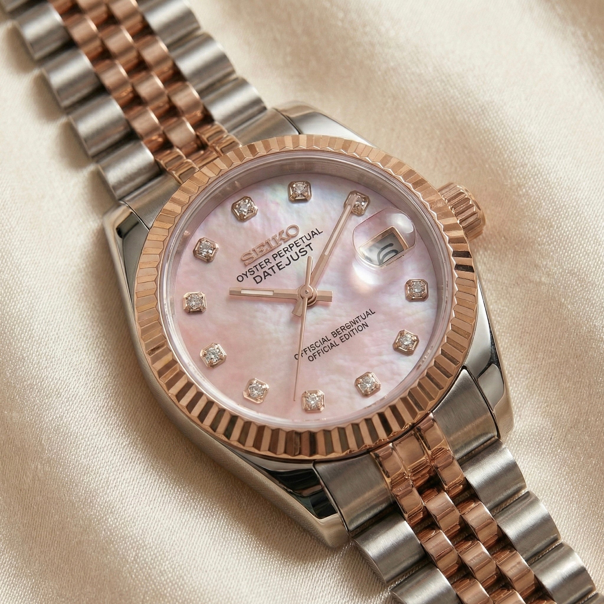 Seiko Mod Datejust | Baby Pink