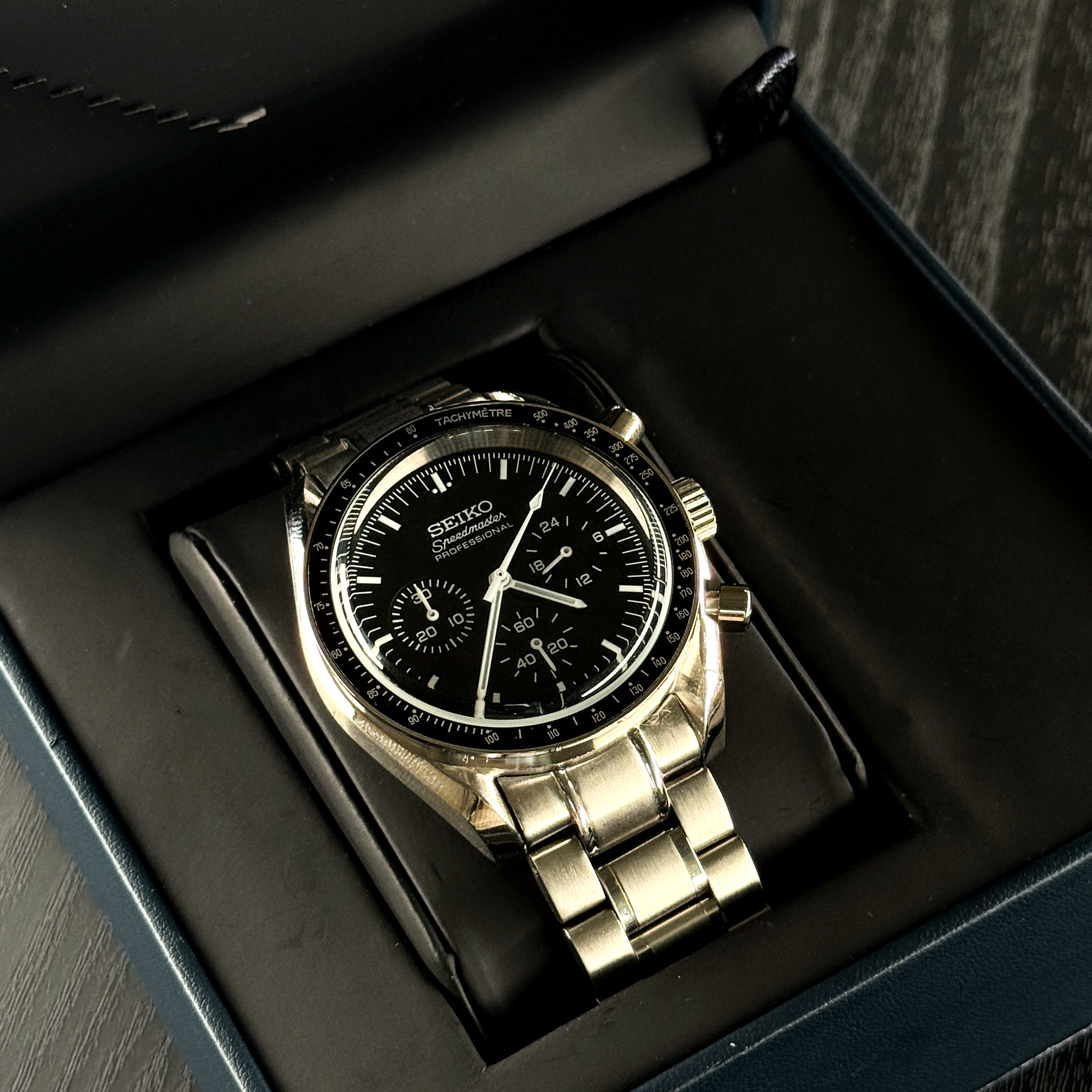 Seiko Mod Speedmaster Moonwatch | Black