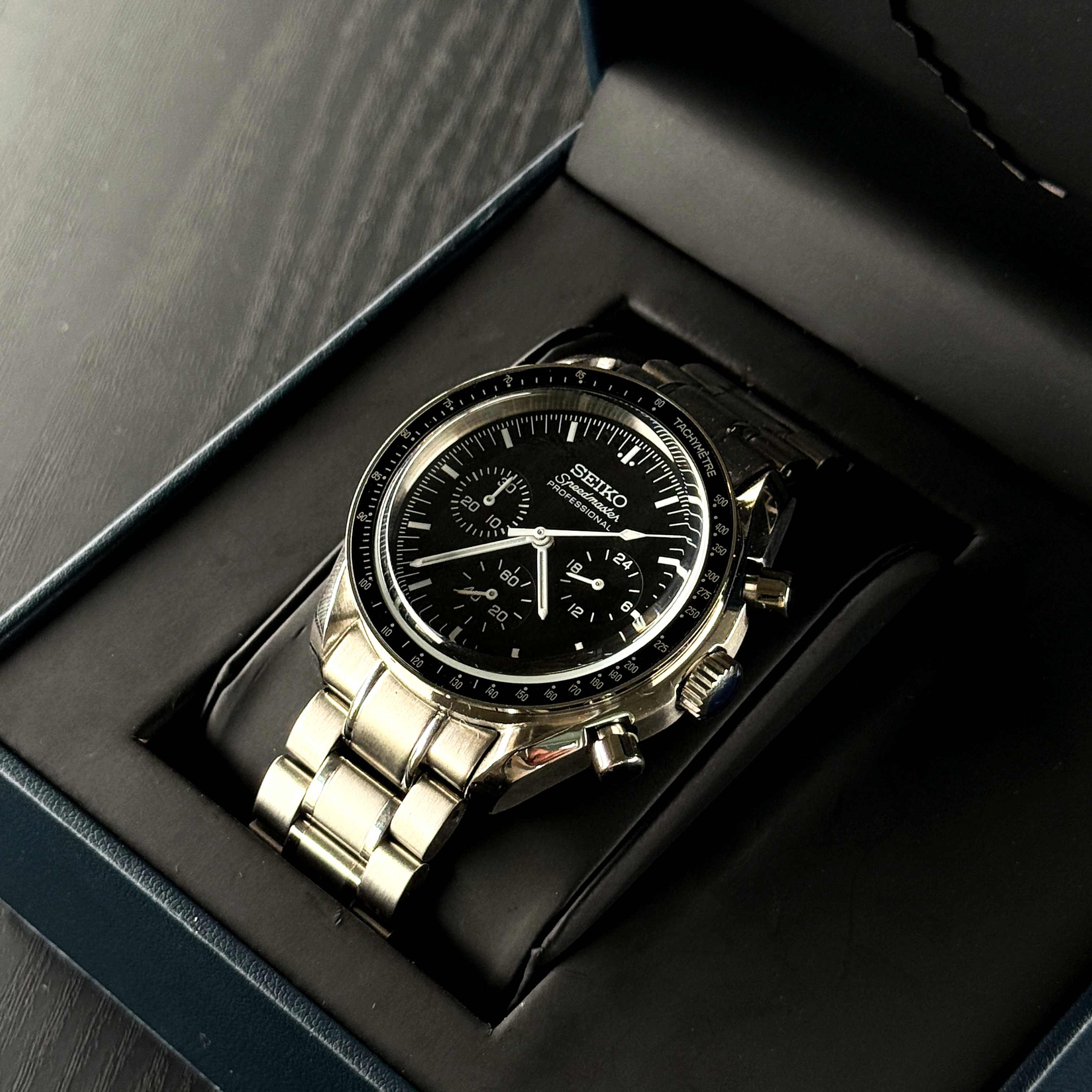 Seiko Mod Speedmaster Moonwatch | Black
