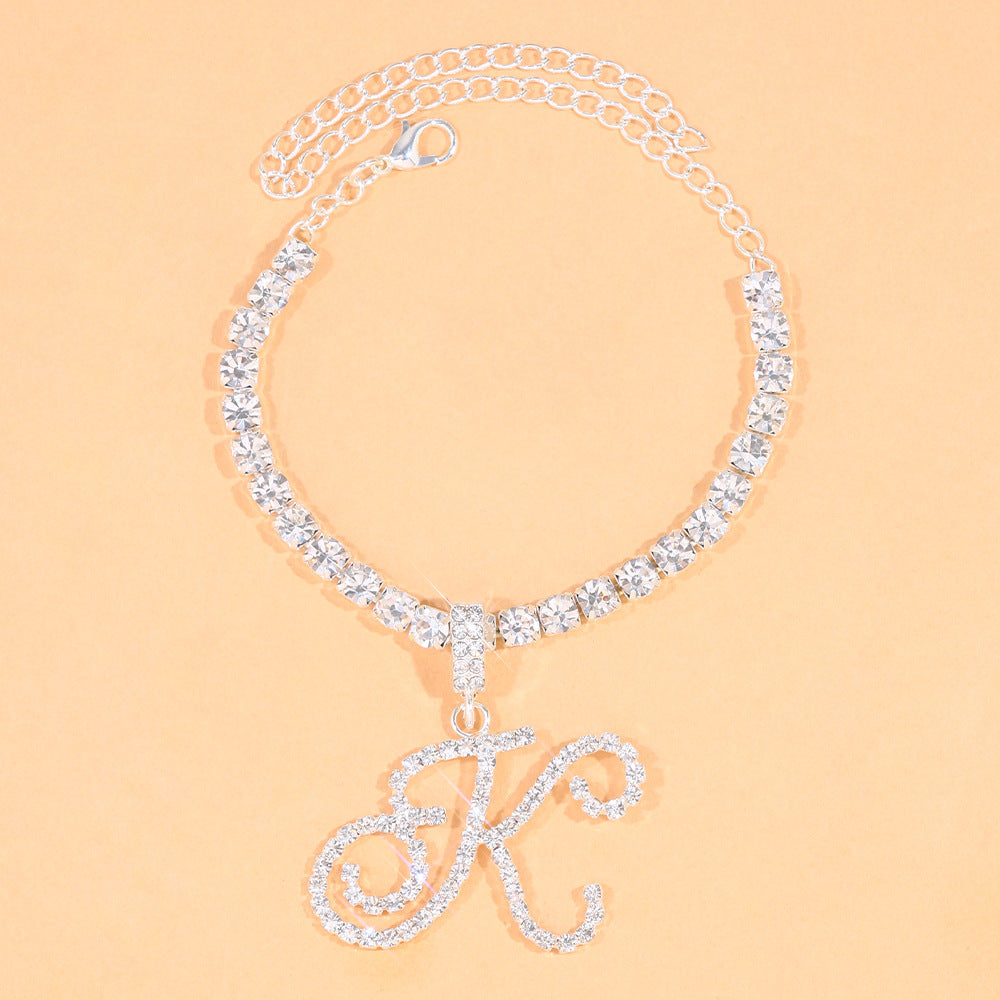 VVS JEWELRY ICY CUSTOM LETTER Tennis ANKLET