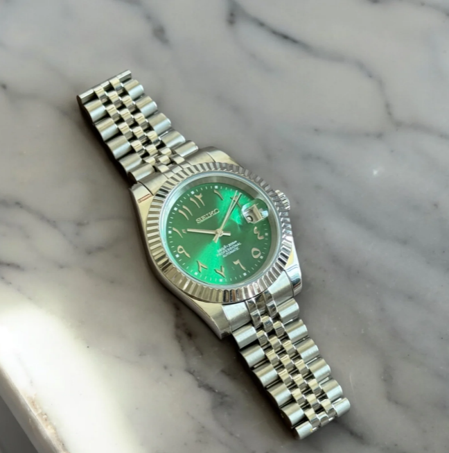 Seikjust Arabic Dial | Silver Green