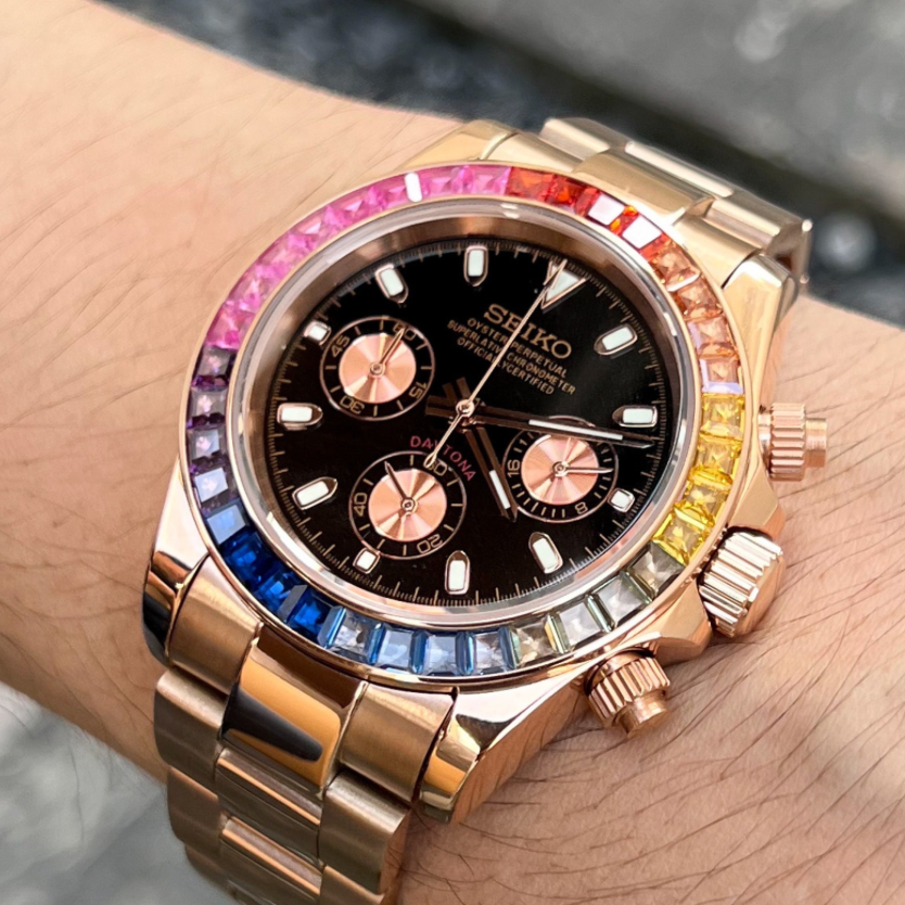 Seiko Mod Daytona | Rose Gold Rainbow