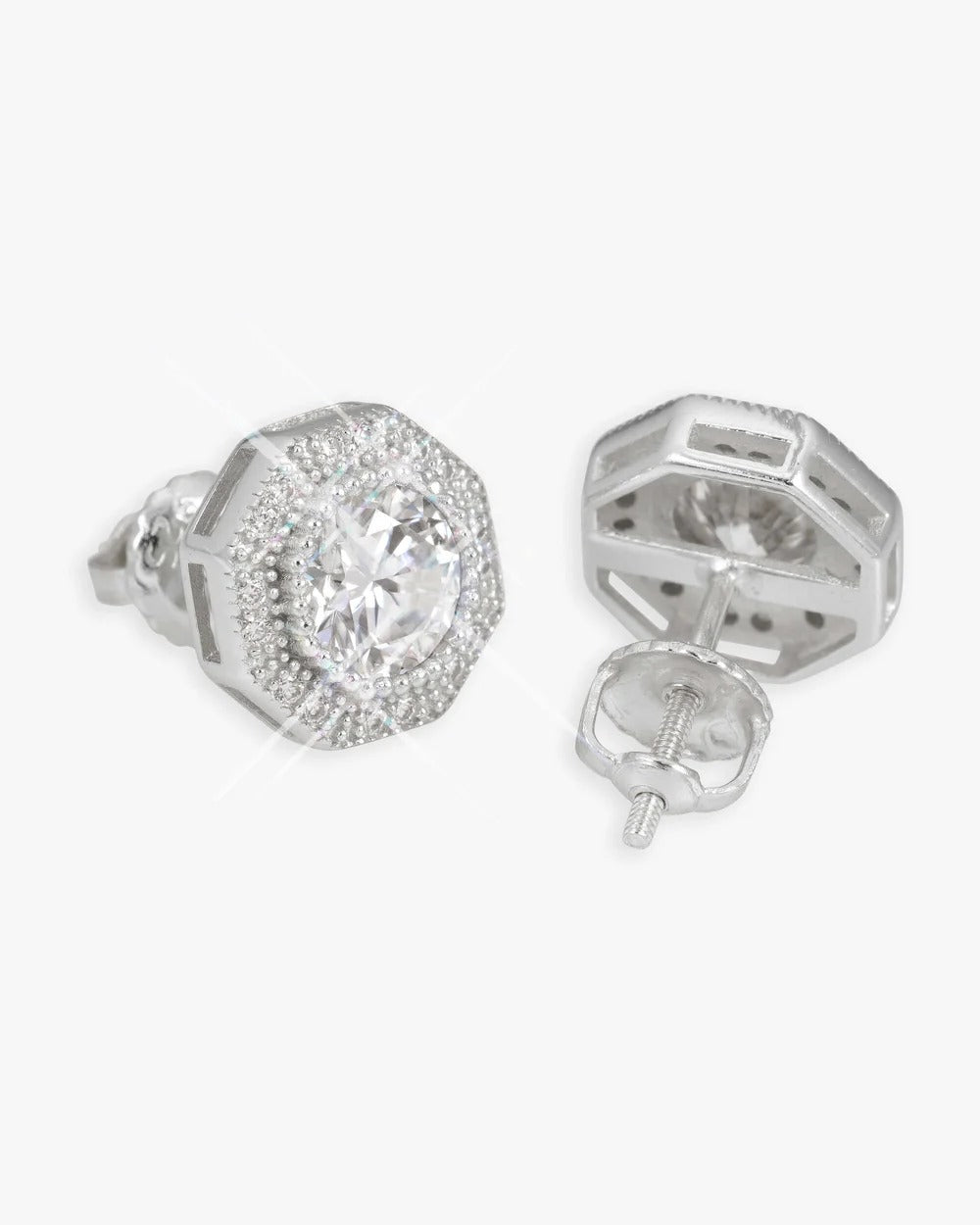 10MM Halo VVS Moissanite Stud Earrings