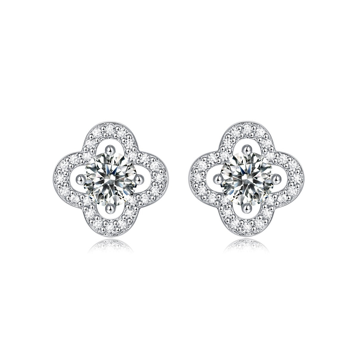 VVS Jewelry 18K Gold-Plated 925 Sterling Silver Moissanite Earrings