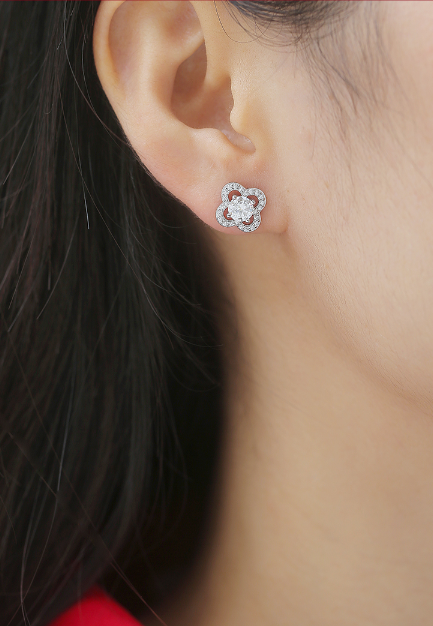 VVS Jewelry 18K Gold-Plated 925 Sterling Silver Moissanite Earrings