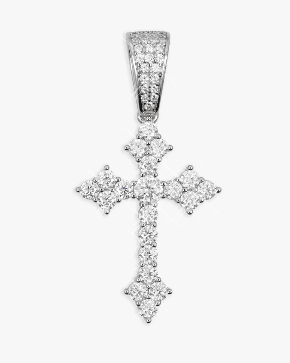 Budded Cross Moissanite Pendant