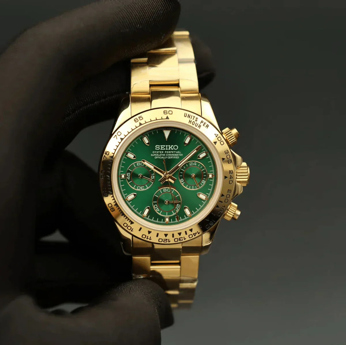 Seiko Mod Daytona | Gold Green