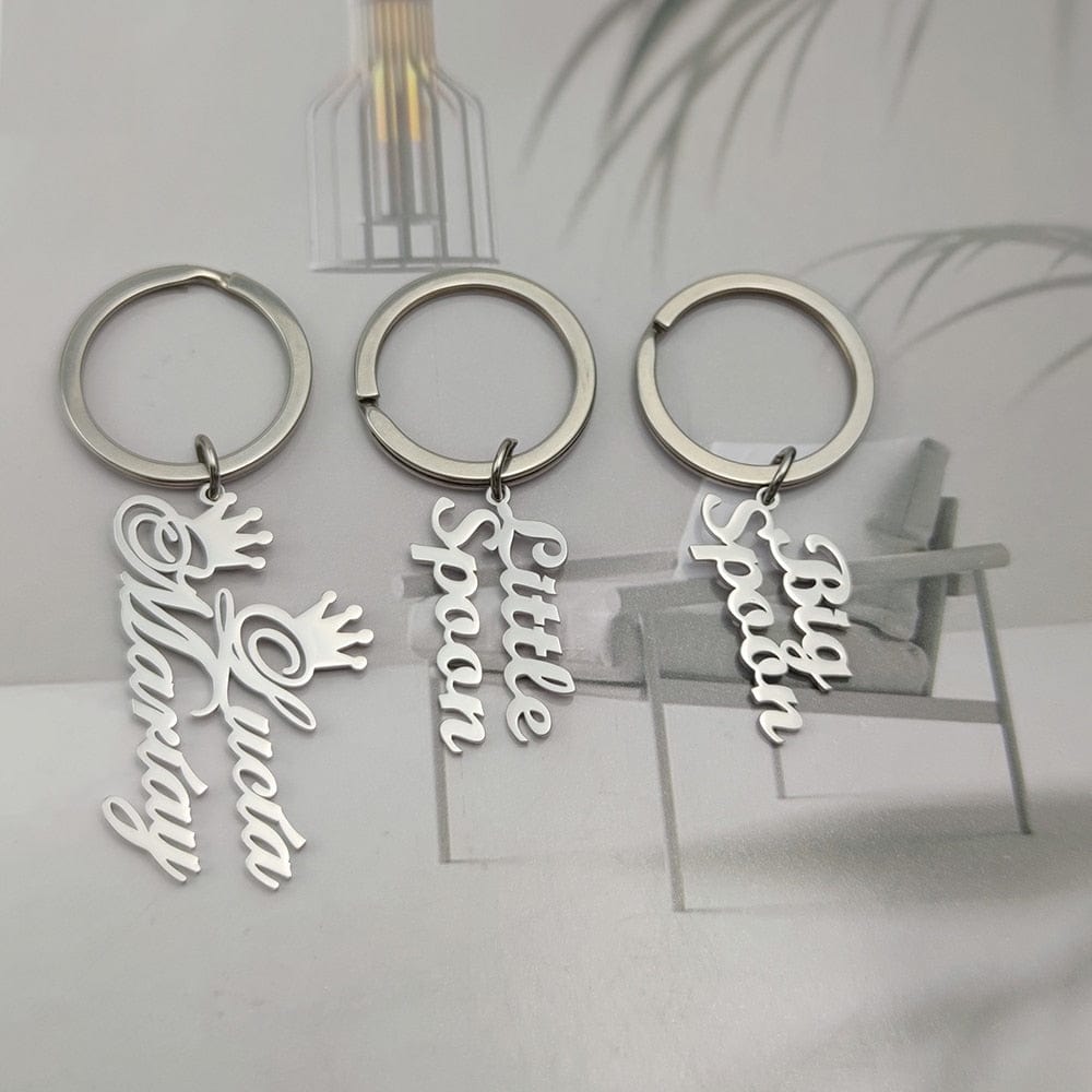 Keychain Cursive VVS Jewelry Custom Cursive Name Keychain